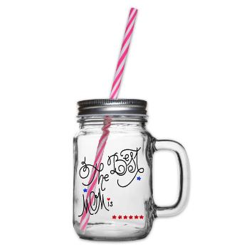 the best Mom, Muttertag - Henkelglas mit Schraubdeckel - Klar - Rechts
