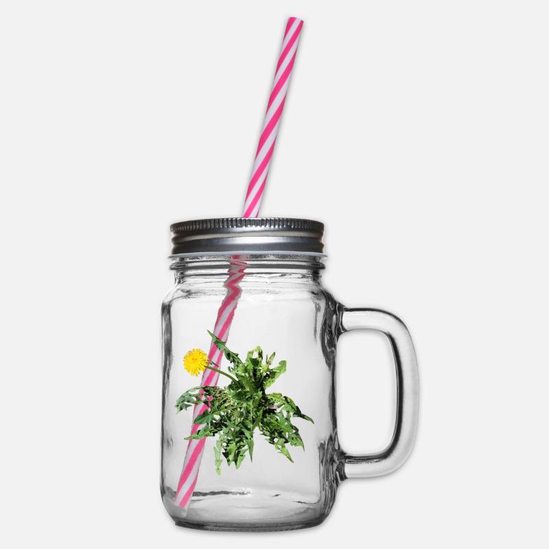 Löwenzahn - Henkelglas mit Schraubdeckel - Klar
