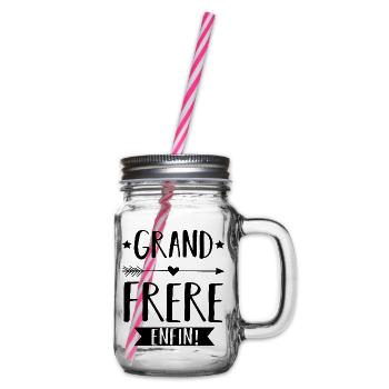 Grand frère enfin annonce naissance bébé cadeau - Bocal à boisson - transparent - Droite