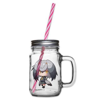 Süßes Schuhschnabel Anime Mädchen - Henkelglas mit Schraubdeckel - Klar - Rechts