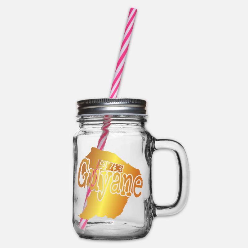 Belle idee cadeau pour Guyanais carte de la Guyane - Bocal à boisson - transparent