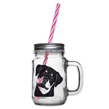 Rottweiler - Henkelglas mit Schraubdeckel - Klar - Rechts