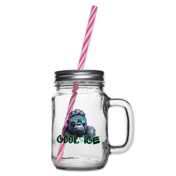 Cool Gorilla - Glass jar with handle and screw cap - clear - Right