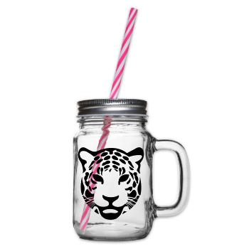 Leopard - Henkelglas mit Schraubdeckel - Klar - Rechts