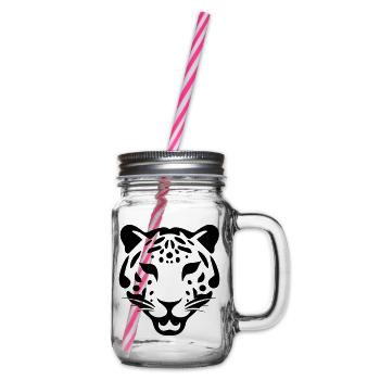 Leopard - Henkelglas mit Schraubdeckel - Klar - Rechts