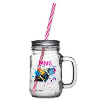 Paris, France, Ville, Skyline, Tour Eiffel, Graffiti - Bocal à boisson - transparent - Droite