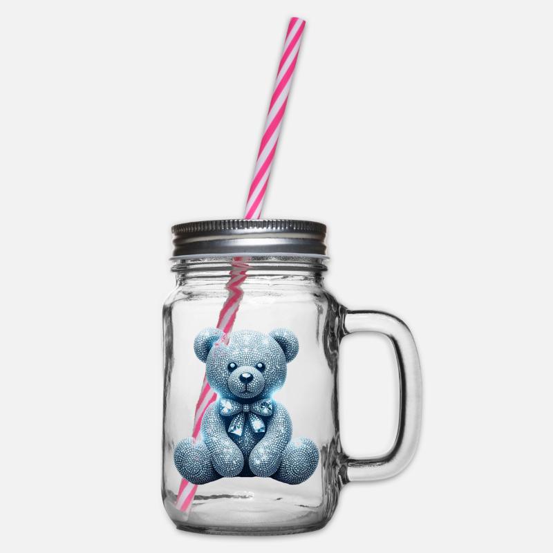 Crystal Bear Diamant Diamanten - Henkelglas mit Schraubdeckel - Klar