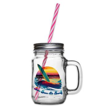 Sea sun & surf - Glass jar with handle and screw cap - clear - Right
