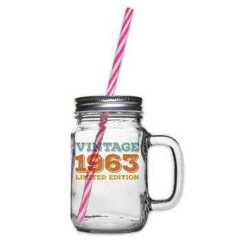 Vintage 1963 Limited Edition Retro Classic- b day - Glass jar with handle and screw cap - clear - Right