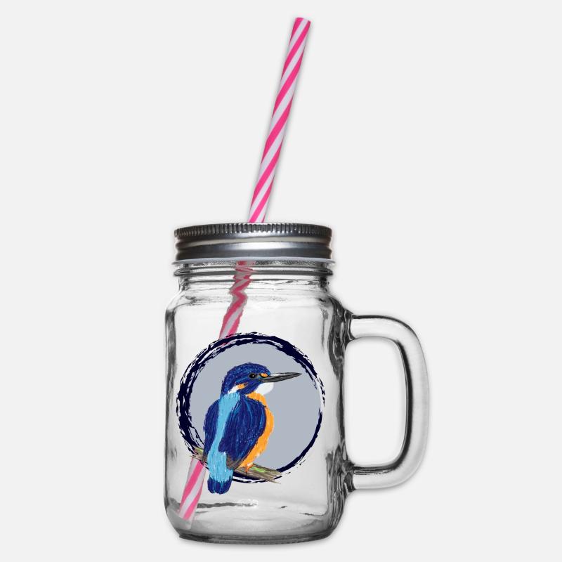 Nettes Design mit einem Eisvogel III - Henkelglas mit Schraubdeckel - Klar
