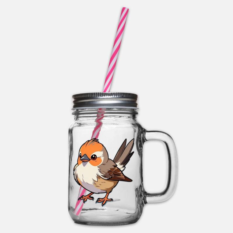 Junger Spatz - Henkelglas mit Schraubdeckel - Klar