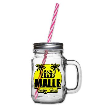 Malle Party Team Holidays Mallorca - Glass jar with handle and screw cap - clear - Right