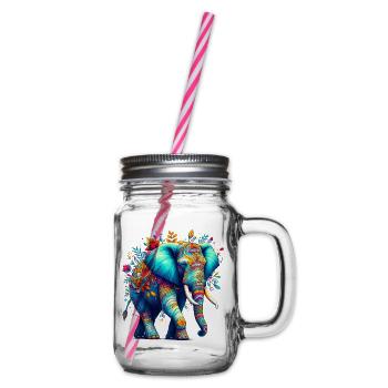 Elephant - Glass jar with handle and screw cap - clear - Right