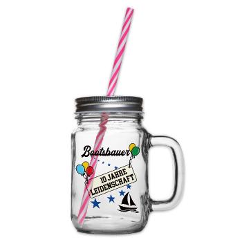 Bootsbauer Jubiläum 10 Jahre 10. jähriges Jubi 10t - Henkelglas mit Schraubdeckel - Klar - Rechts