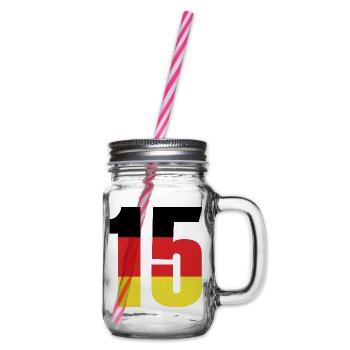 15 Zahl Deutschland Trikot - Henkelglas mit Schraubdeckel - Klar - Rechts