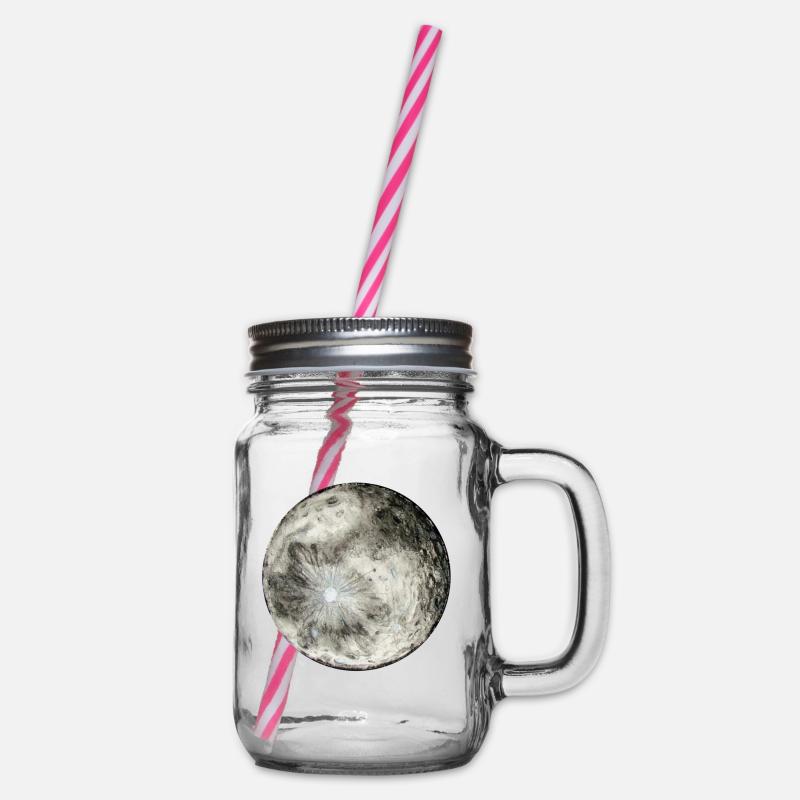 regarde la lune, c'est gratuit (lettres blanches) - Bocal à boisson - transparent