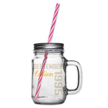 September 1995 - 29th Anniversary September 1995 - Glass jar with handle and screw cap - clear - Right