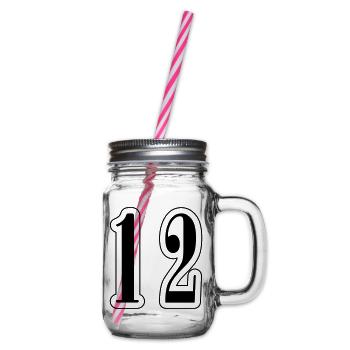12 Zahl symbol - Henkelglas mit Schraubdeckel - Klar - Rechts