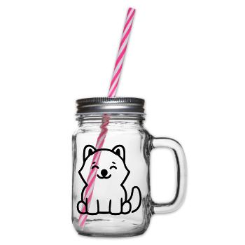 Dog - Glass jar with handle and screw cap - clear - Right