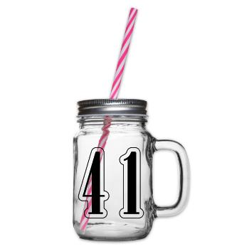 41 Zahl symbol - Henkelglas mit Schraubdeckel - Klar - Rechts