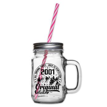 2001 October Original: 23 Years Anniversary Gift - Glass jar with handle and screw cap - clear - Right