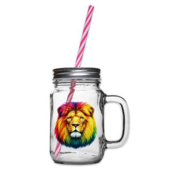 Löwe - Henkelglas mit Schraubdeckel - Klar - Rechts
