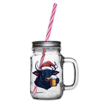 Stier Bier Xmas Weihnachten - Henkelglas mit Schraubdeckel - Klar - Rechts