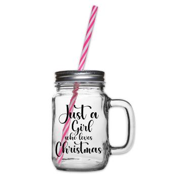 Girl Loves Christmas - Henkelglas mit Schraubdeckel - Klar - Rechts