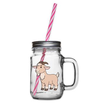 Ziege - Henkelglas mit Schraubdeckel - Klar - Rechts