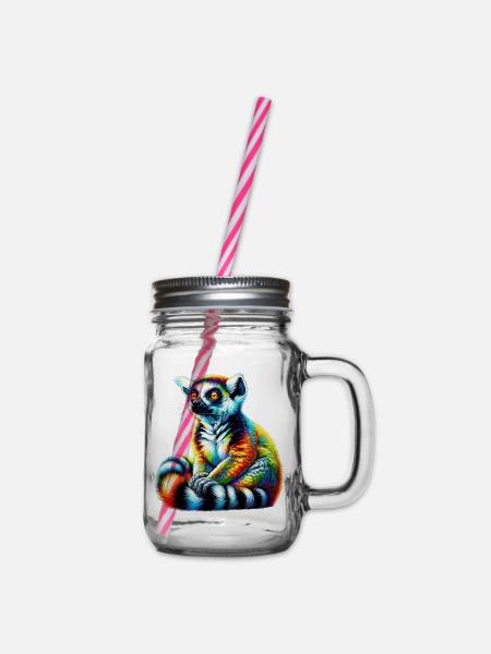 Lemur - Henkelglas mit Schraubdeckel - Klar
