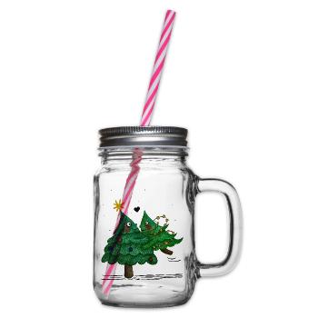 Niedliche Weihnachtsbäume - Henkelglas mit Schraubdeckel - Klar - Rechts