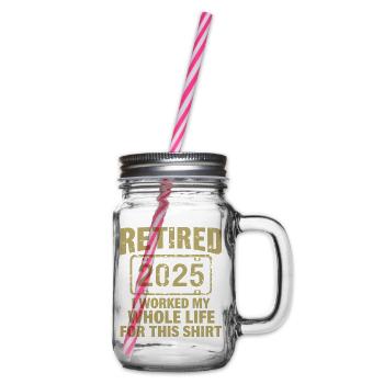 Funny Retired 2025 Retirement Humor | Retired 2025 - Bocal à boisson - transparent - Droite