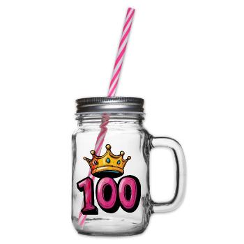 Couronne à 100 chiffres - Bocal à boisson - transparent - Droite