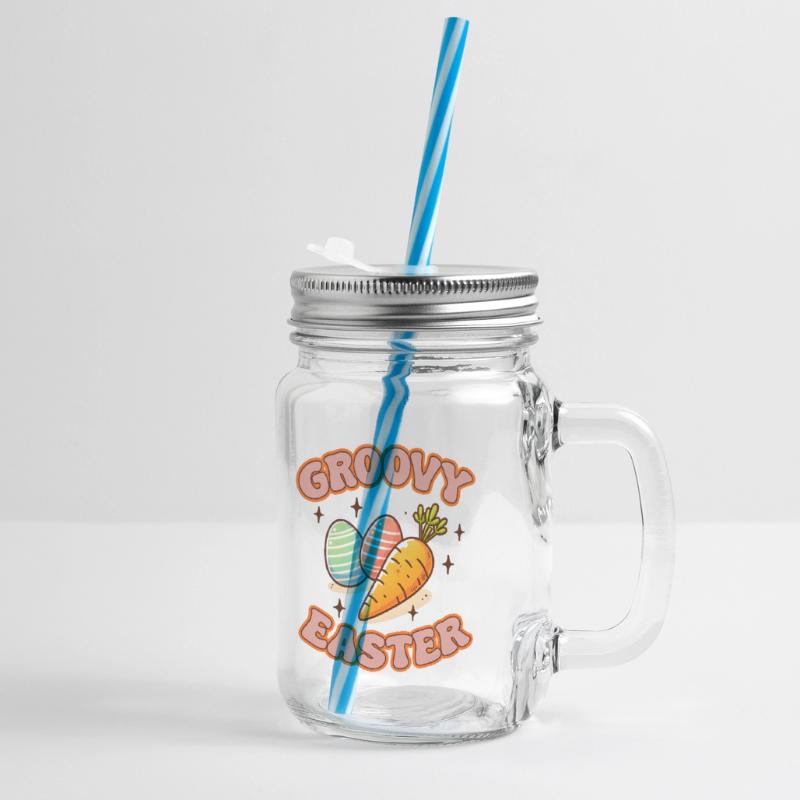 Easter Easter Bunny Easter Eve Easter Sunday Easter Egg Spring Glass jar with handle and screw cap