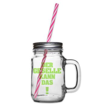 Geselle als Lustig - Henkelglas mit Schraubdeckel - Klar - Rechts