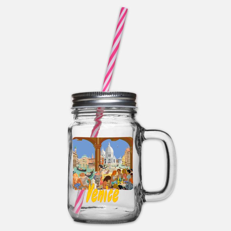 Venedig - Henkelglas mit Schraubdeckel - Klar