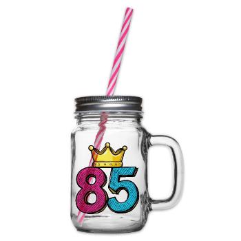85 Number Crown - Glass jar with handle and screw cap - clear - Right