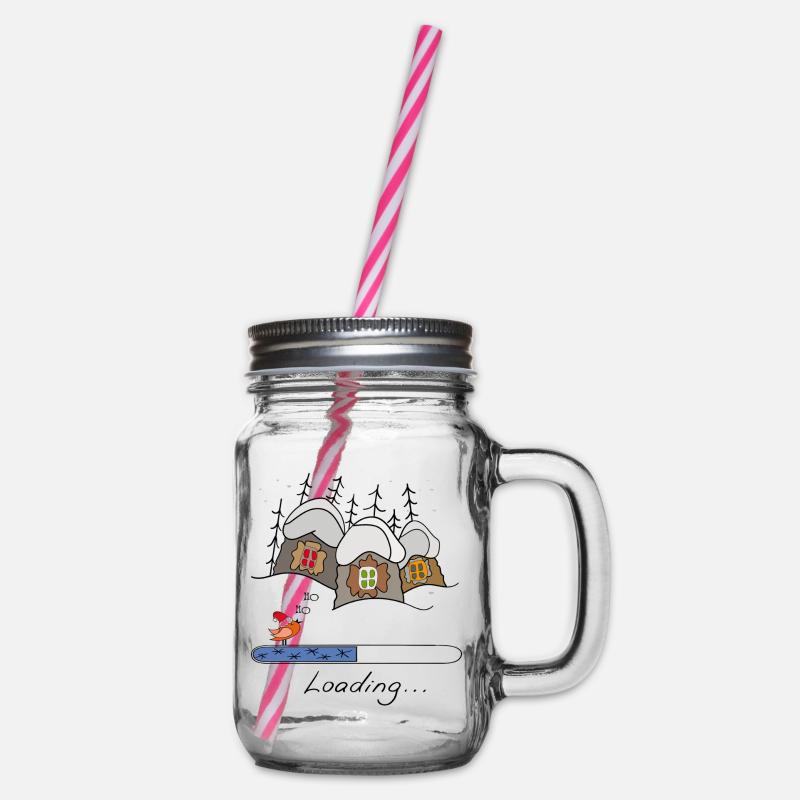 Weihnachtszeit Loading - Henkelglas mit Schraubdeckel - Klar