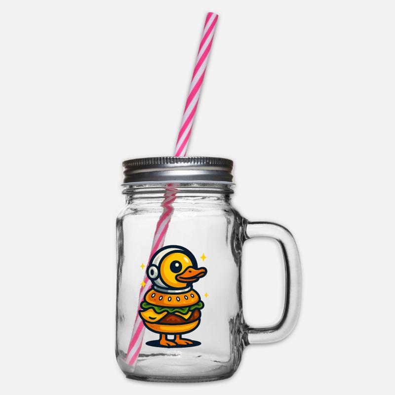 Burger Ente - Henkelglas mit Schraubdeckel - Klar