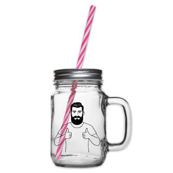 Dad gives the go-ahead - Glass jar with handle and screw cap - clear - Right