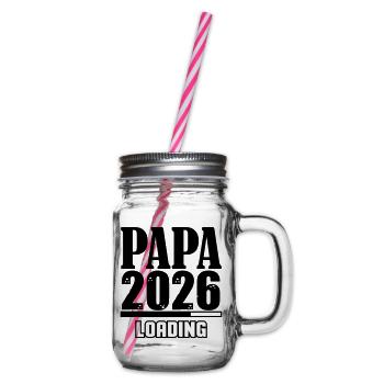 Papa 2026 Loading - Henkelglas mit Schraubdeckel - Klar - Rechts
