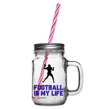 Football is my Life - Glass jar with handle and screw cap - clear - Right