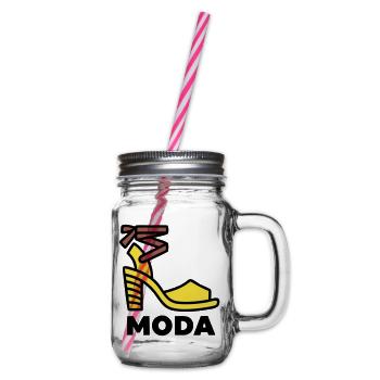 High Heel Shoe Moda Italy Fashion Vacation - Glass jar with handle and screw cap - clear - Right