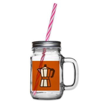 Espresso Maker Coffee Logo - Glass jar with handle and screw cap - clear - Right