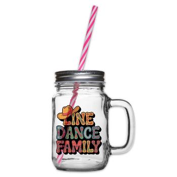 LineDance Familie Retro - Henkelglas mit Schraubdeckel - Klar - Rechts