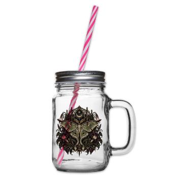 Mondbeschienene Motten-Gotische Blüte - Henkelglas mit Schraubdeckel - Klar - Rechts