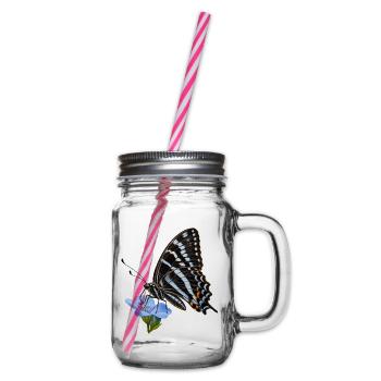 Schmetterling Schwarzer Tiger - Henkelglas mit Schraubdeckel - Klar - Rechts