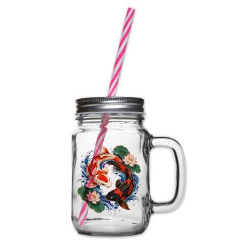 Koi-fische Japanische Koi-fische Koi-karpfen - Henkelglas mit Schraubdeckel - Klar - Rechts