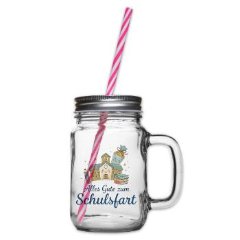 Schulstart Glücksillustration - Henkelglas mit Schraubdeckel - Klar - Rechts