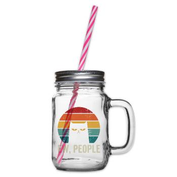 Ew People Retro Cat - Henkelglas mit Schraubdeckel - Klar - Rechts